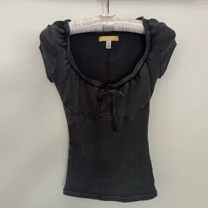 COPY - UO BLACK GREY WOMENS SHIRT💋 MILKMAID STYLE💋 SIZE SMALL